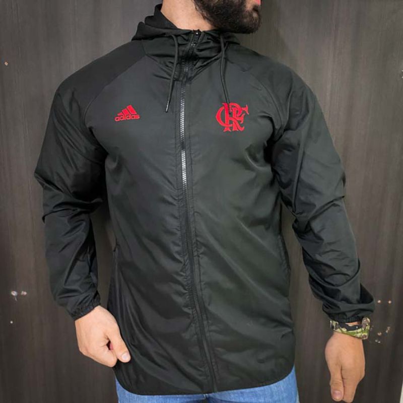 Jaqueta Corta-Vento do Flamengo com Capuz adidas - Masculina em