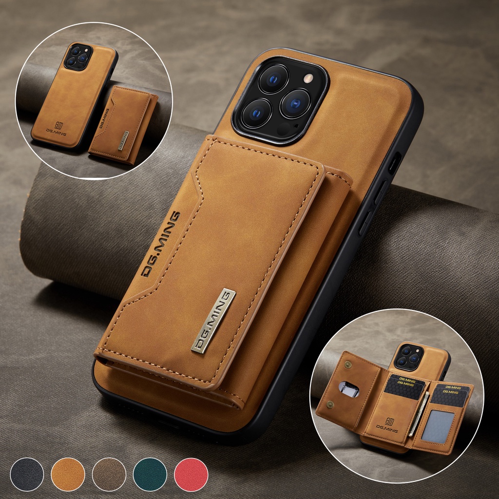 2 Em 1 Capa De Couro Magnético Destacável Para IPhone 13 12 11 Pro Max Mini Xs XR 7 8 Plus Se2020 Carteira Porta-Cartões Bolso