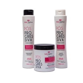 Shampoo, Condicionador e Máscara Pós Progressiva Belle Nathuss 3 Produtos-kit revenda