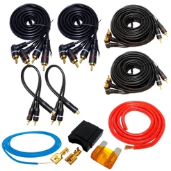 Kit Instalação De Som Com Cabos Rca Porta Fusível e Fiação