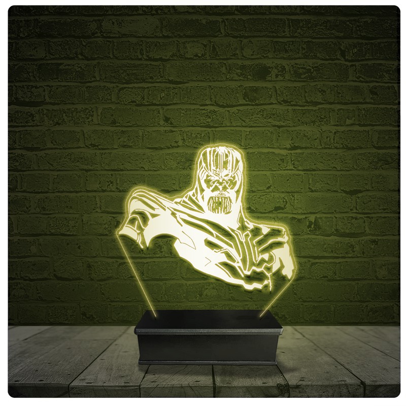 Led Luminária Acrílico Abajur - Thanos Marvel 01