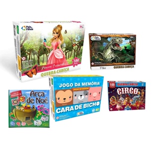 Brinquedo Infatil Jogos Pais e Filhos Jogo da memória Quebra cabeça em Oferta na Shopee