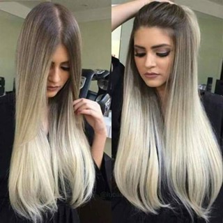 Aplique Loiro Liso Ombre Hair 60cm 150gr Bio Orgânico em Oferta na Shopee