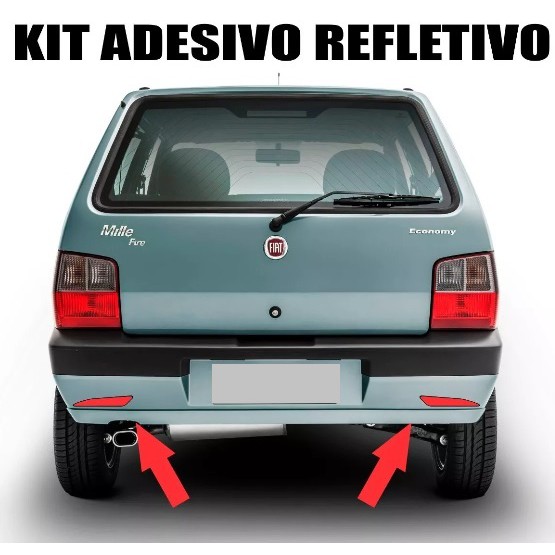 Kit Adesivos Refletivo Para-choque Uno Mille Sx Ex Acessório