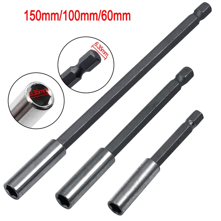 1/4in Hex Haste Elétrica Broca Conexão Magnética Chave De Fenda Titular 60 75 100 150mm