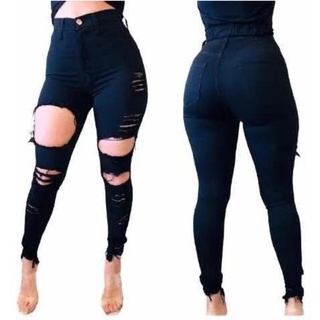 Calça Jeans Rasgadinha Rasgada Destroyed C Lycra Plus Size