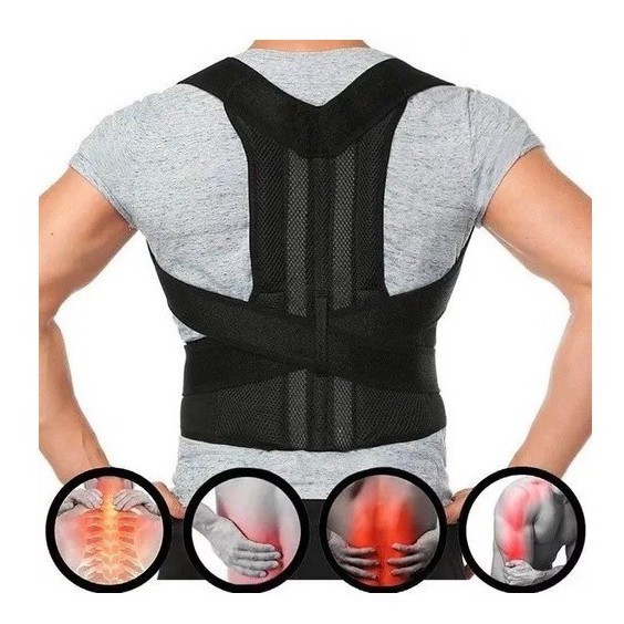 Cinta Unissex Colete Reforçada Corretor Postural Coluna Lombar Forte