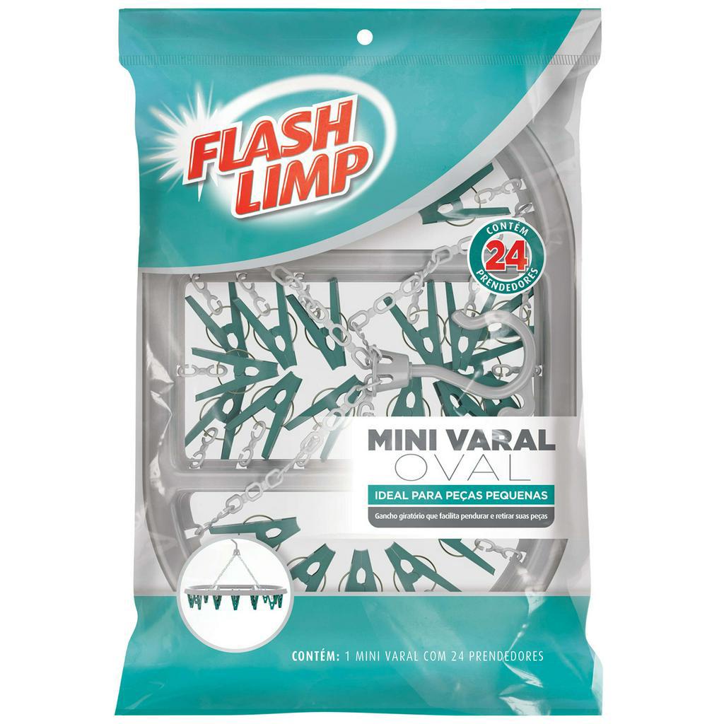 Mini Varal Oval com 24 Prendedores Flash Limp em Oferta na Shopee