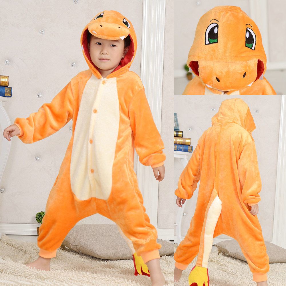 Pijama Charmander Infantil Adulto Macacão Kigurumi Cosplay Modinha
