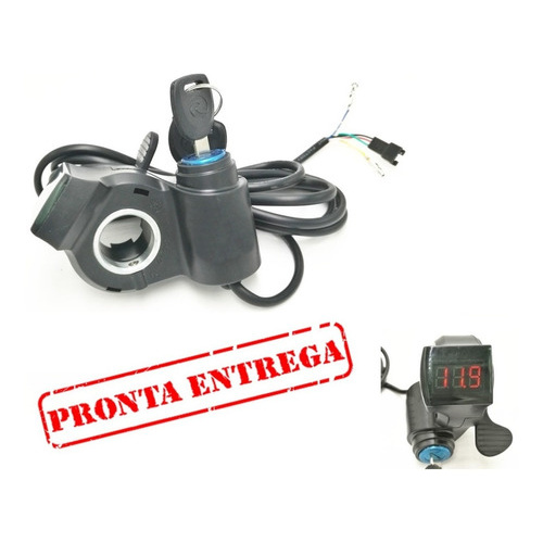 Acelerador Dedo Bicicleta Elétrica Scooter Digital C/ Chave