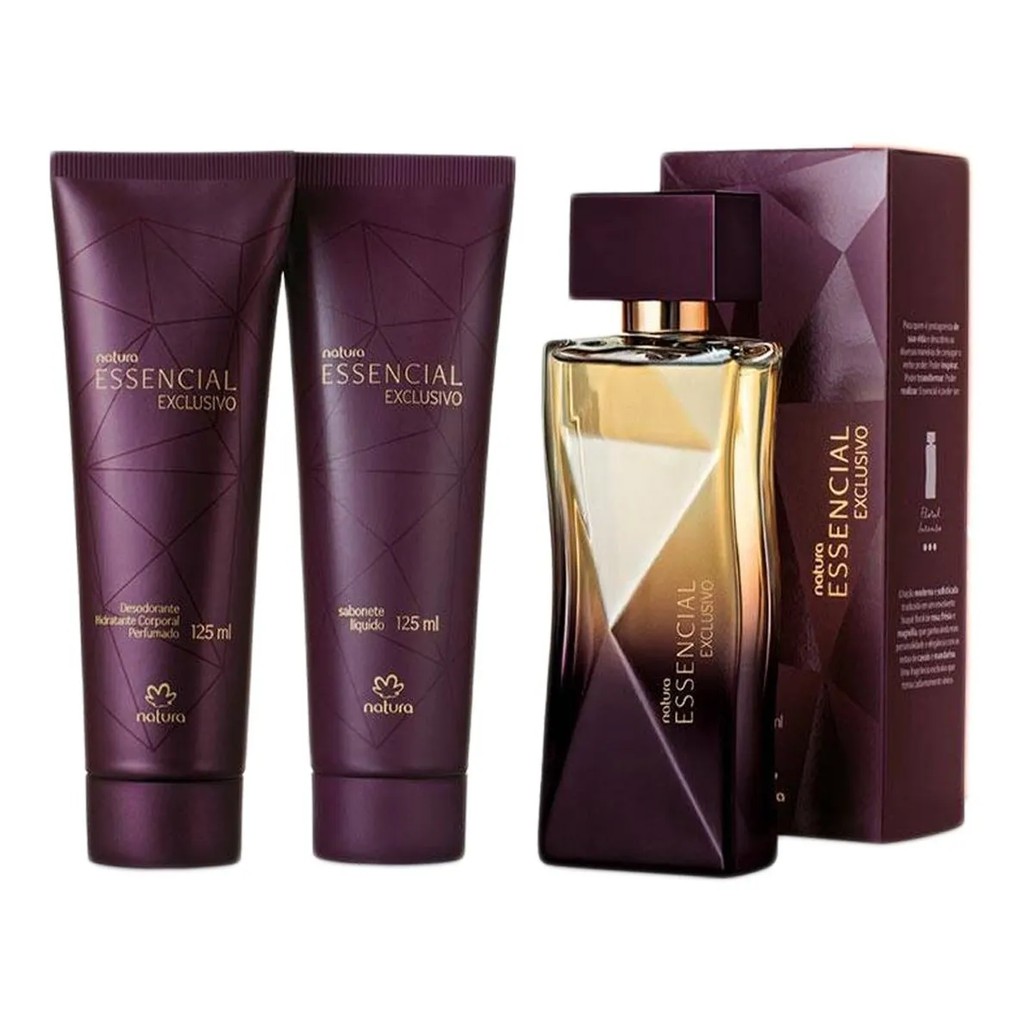 Kit Essencial Exclusivo Natura Feminino: Deo Parfum Feminino 100ml +  Desodorante Hidratante Corporal Perfumado 125ml + Sabonete Líquido 125ml |  Shopee Brasil