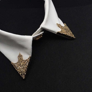 1 Par Broche De Metal Triangular Vazado Geométrico Para Camisa / Terno / Vintage