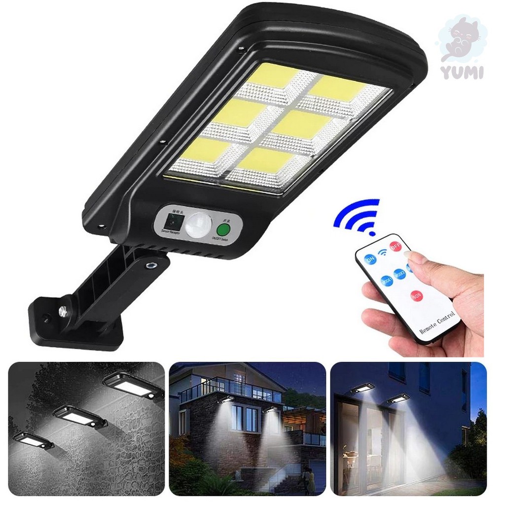 Kit 4 Luminária 100 Led Solar Parede Sensor De Presença Com Controle Remoto Cob  Original Yumi Garantia em Oferta na Shopee