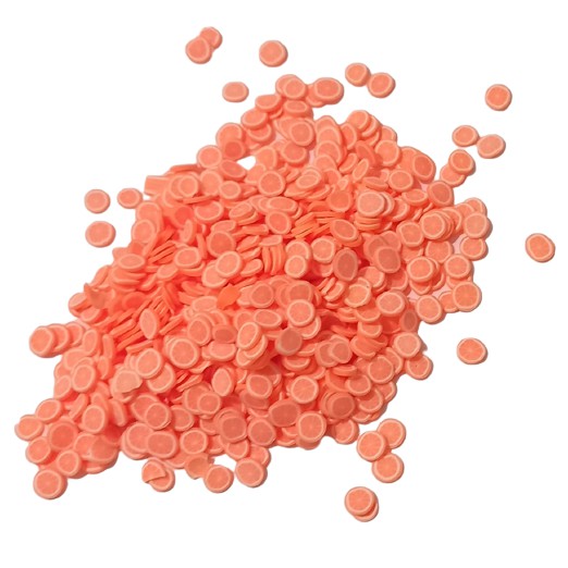 1500 UN LARANJA DE FIMO FATIADO PACOTE COM 30 GRAMAS
