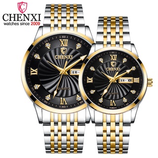 2022 Novo Casal Relógios Marca De Luxo CHENXI Homens De Quartzo Para As Mulheres De Ouro Completa Aço À Prova D