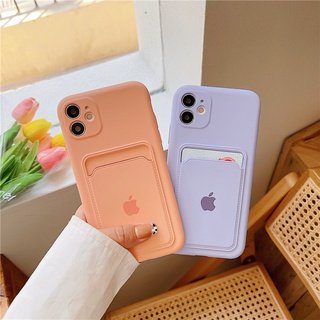 Hot Sale Capa De Silicone Com Porta Cartão Para Iphone 13/12/11 Pro Max/X/Xs/Xr/7/8 Plus/se2022