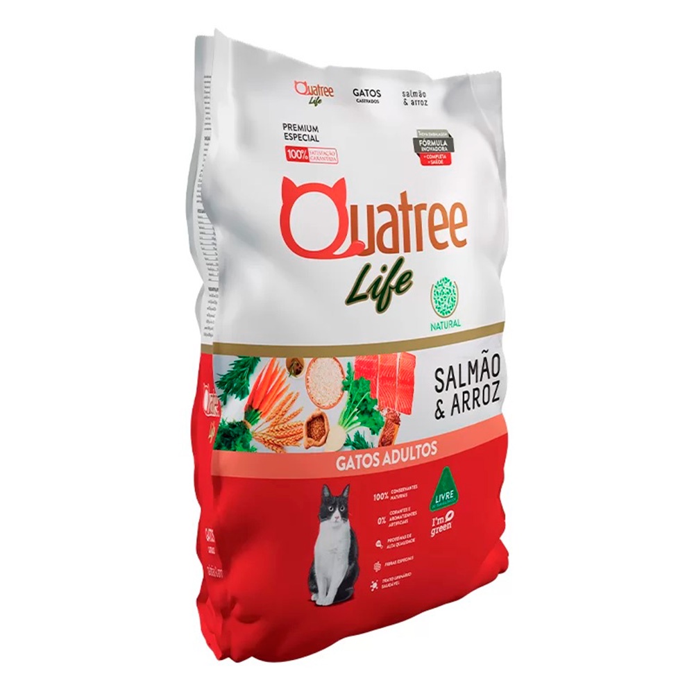 Ração Quatree Life Gatos Adultos Salmão e Arroz - 3kg em Oferta na Shopee