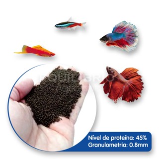 Ração para Bettas, Espadas, Guppies e outros (45% Proteína)- 1kg em Oferta na Shopee