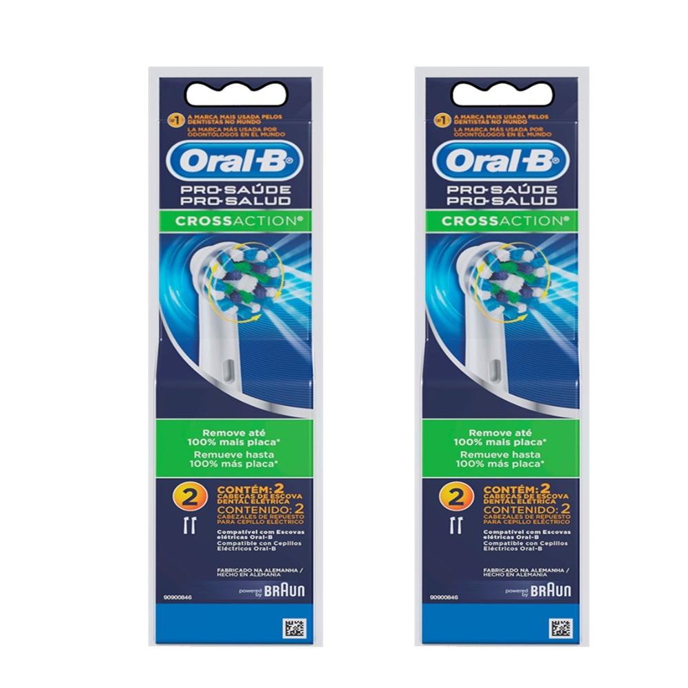Kit Refil Escova Elétrica Oral-B Cross Action Leve 4 Pague 2 em Oferta na Shopee