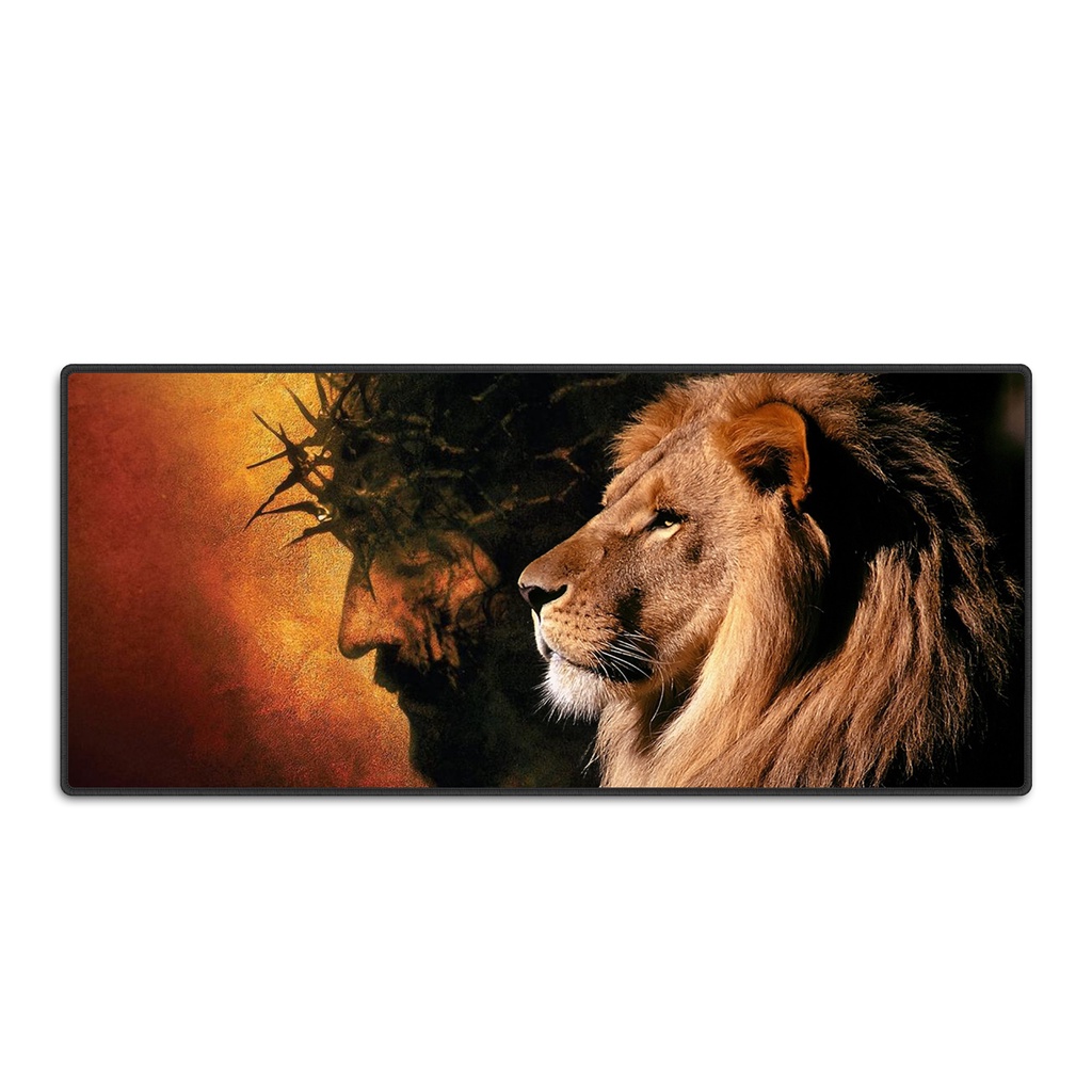 Mouse Pad Grande 90x40 Couro Gamer Desk Pad Leão Judá Cristo em Oferta na Shopee