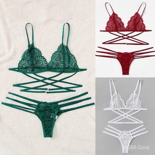 Conjunto De Lingerie Sexy Com Suti De Renda Vazado Calcinha Dalam Untuk Wanita Shopee Brasil