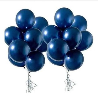 25 Balão Bexiga Azul Escuro Meia Noite 9 Pol Cromado Metalizado Aluminio Platino