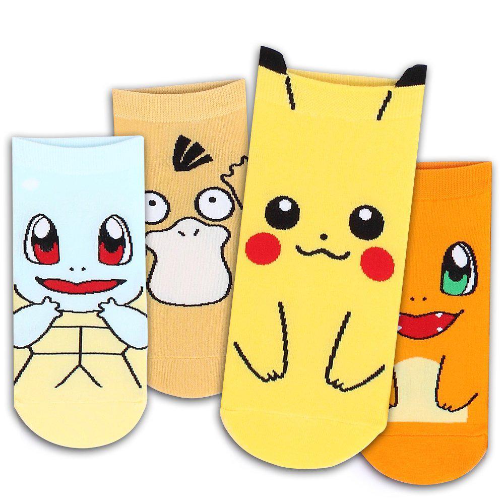 Lovely Anime Pokemon Pikachu Meias De Bolso Monstros Femininas