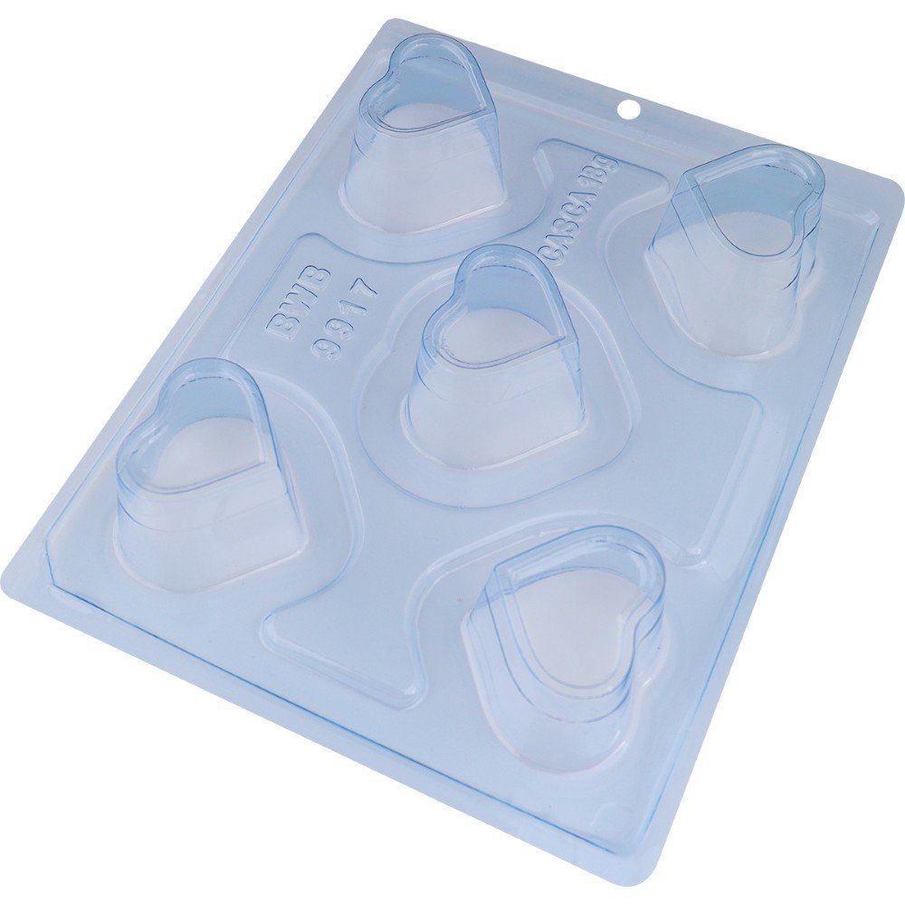 9917 - Forma De Acetato Com Silicone 3 Partes Trufa Coração Detalhado - BWB