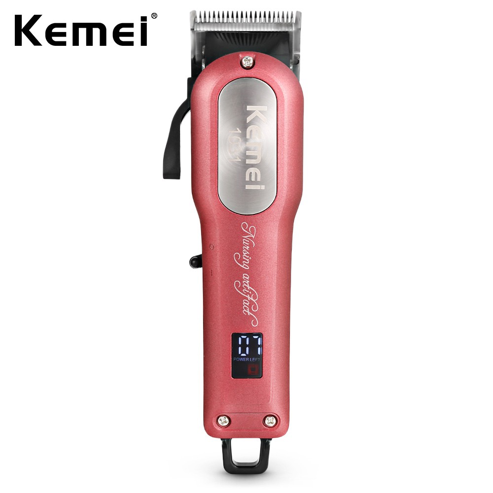kemei KM-1031 Aparador De Cabelo Profissional Salão Recarregável Tela LCD Poderosa em Oferta na Shopee