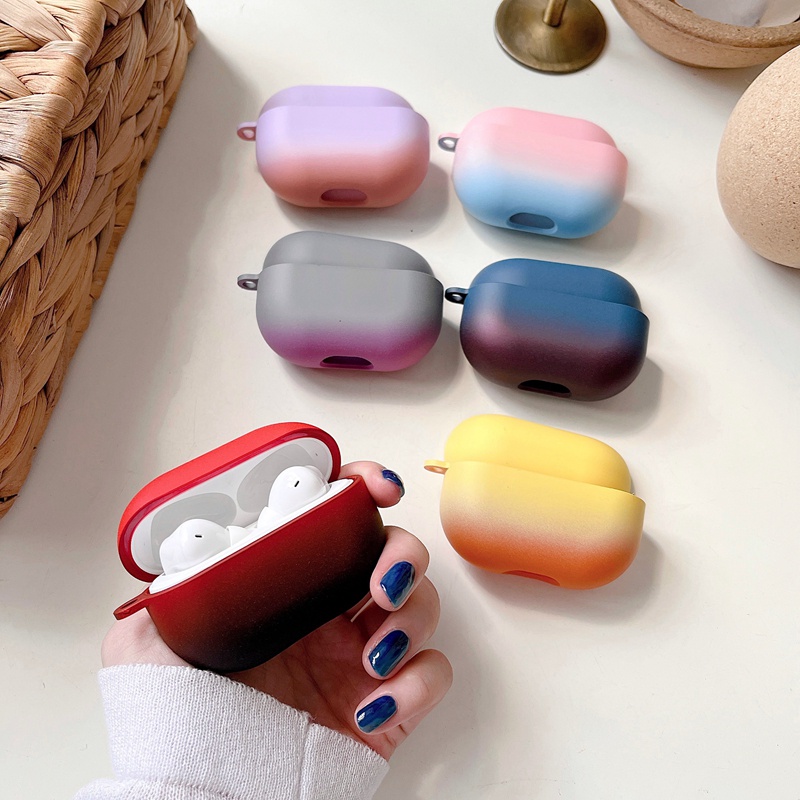 Para Xiaomi Redmi Buds 4 Pro TWS Capa De Proteção Gradiente PC Rígida Matte Fone De Ouvido Com Gancho