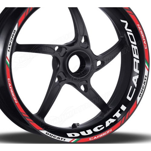 Friso + Adesivo Refletivo P1 Roda Moto Ducati Carbon
