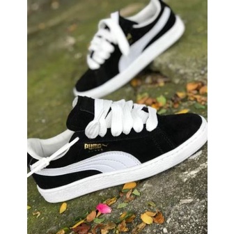 Puma suede preto e branco hotsell