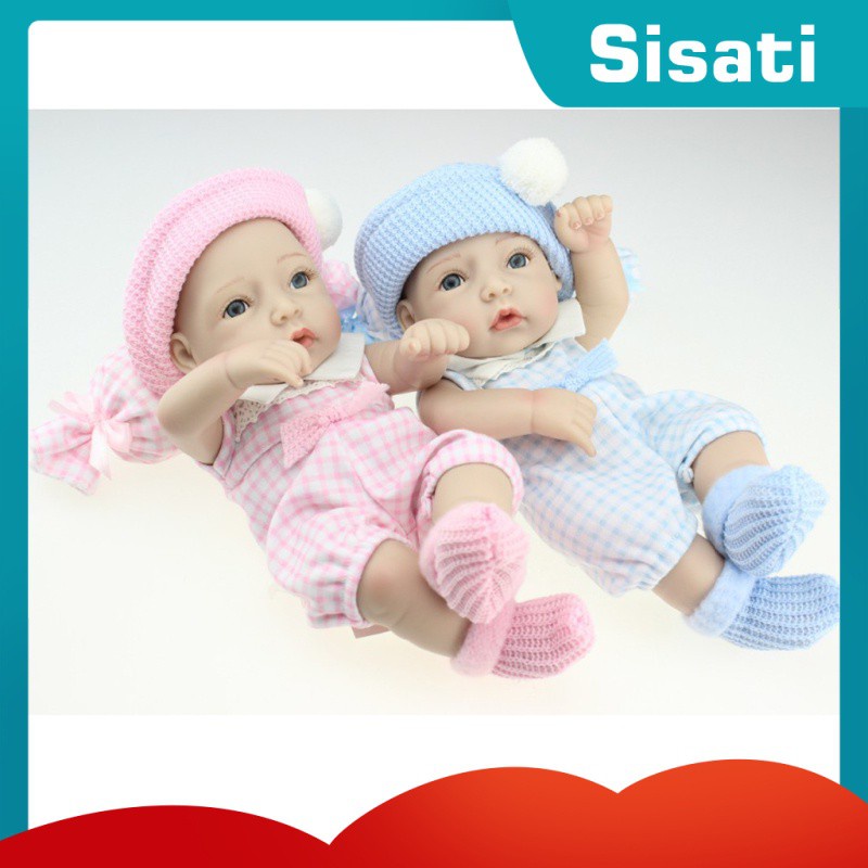 Sisti Boneca Gemeos De Bebe Reborn De Silicone 12 Brinquedo De Banho Para Crianca Shopee Brasil