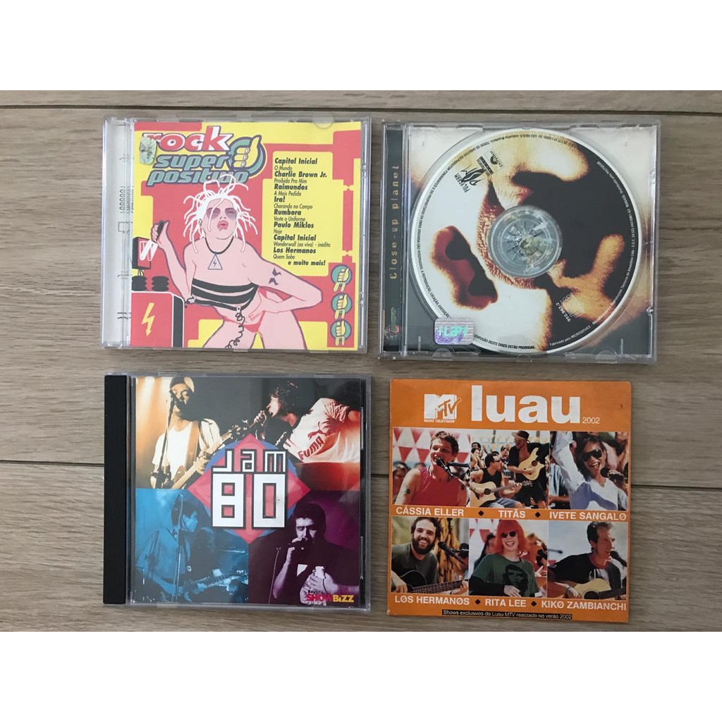 cd coletâneas pop rock nacional: jam 80, lual mtv, rock superpositivo e close-up planet