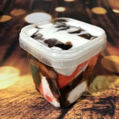 100 pote com lacre Quadrado bolo de pote doce e sobremesa 220 ml
