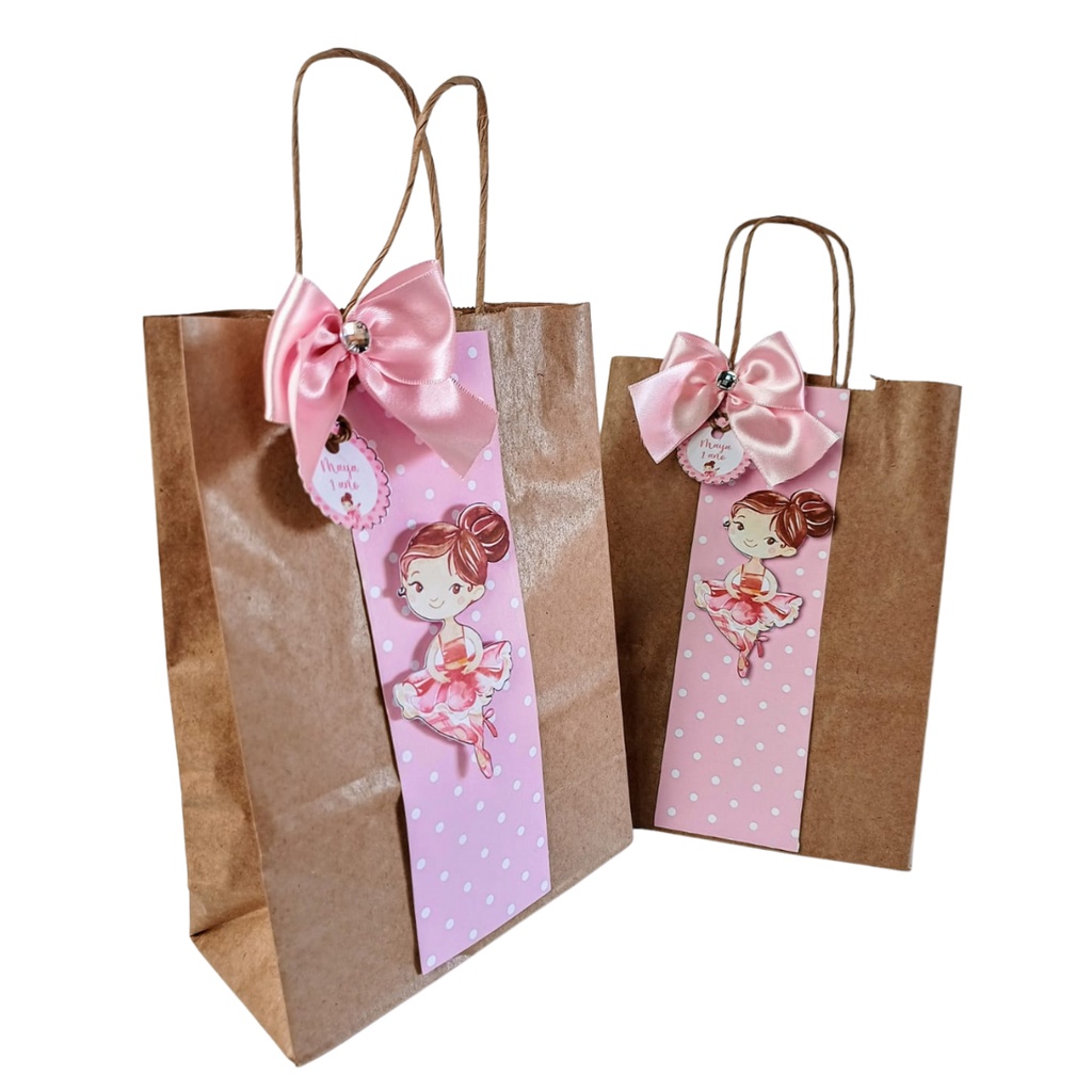 Sacolinha Surpresa Personalizadas - Aniversário - Lembrancinha - Bailarina - 10 unidades