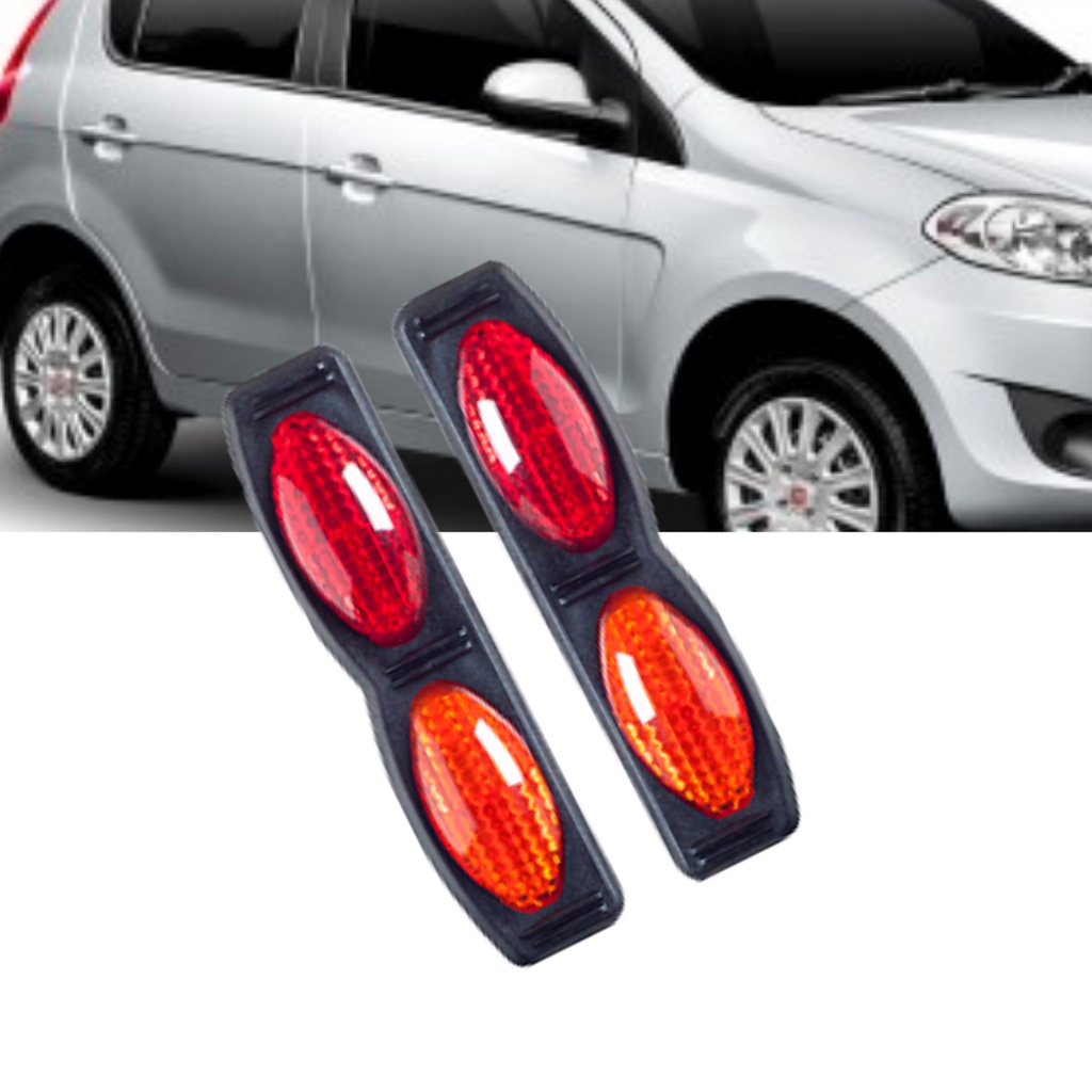 Protetor Porta Automotivo Amarelo/Vermelho Carro Refletor Olho De Gato PROMOÇÃO SHOPEE em Oferta na Shopee