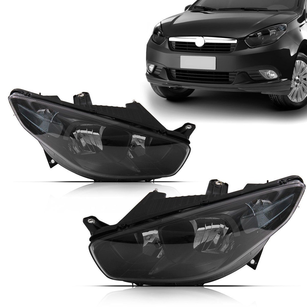 Par Farol Grand Siena 2012 2013 2014 2015 2016 Foco Duplo Mascara Negra em Oferta na Shopee