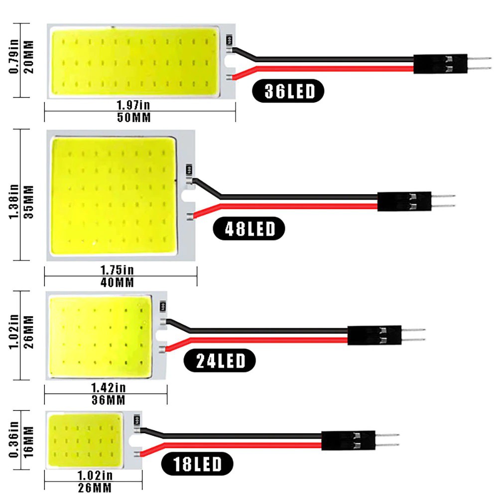 Unidade Placa Super Led Cob Teto Mala Carro