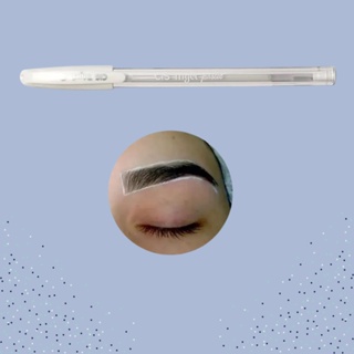 Caneta em gel branca, ponta 0.8mm, (não machuca a pele), ótima pigmentaçãoe ideal para marcação de sobrancelhas e papel. em Oferta na Shopee