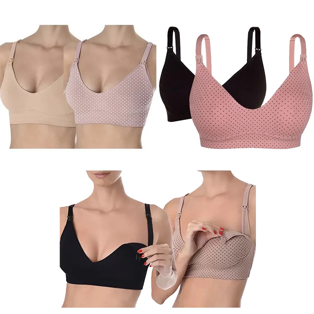 Kit 2 Sutiãs Love Secret 42102 Amamentação Taça B Algodão Clik Frontal em Oferta na Shopee