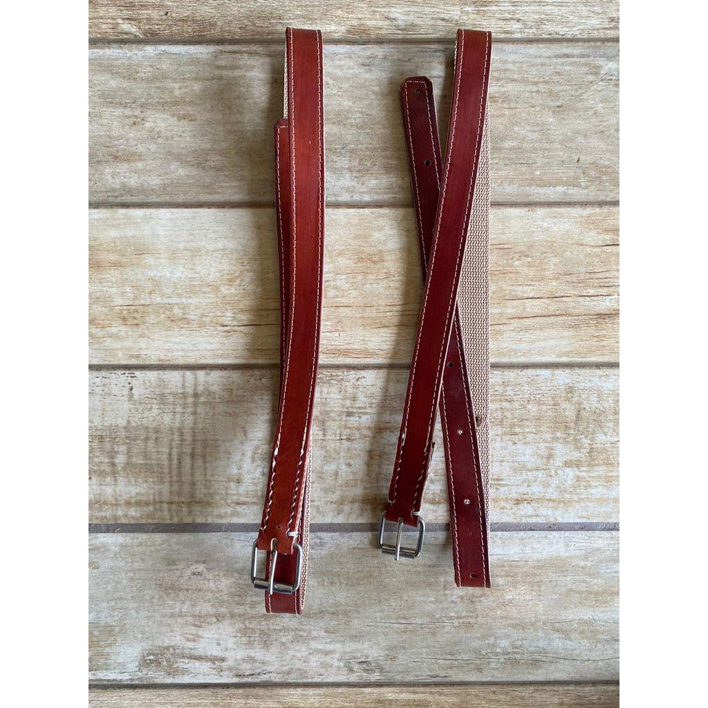 Jogo de Loro de Couro Veradeiro Havana para Estribos de Montaria de Cavalos