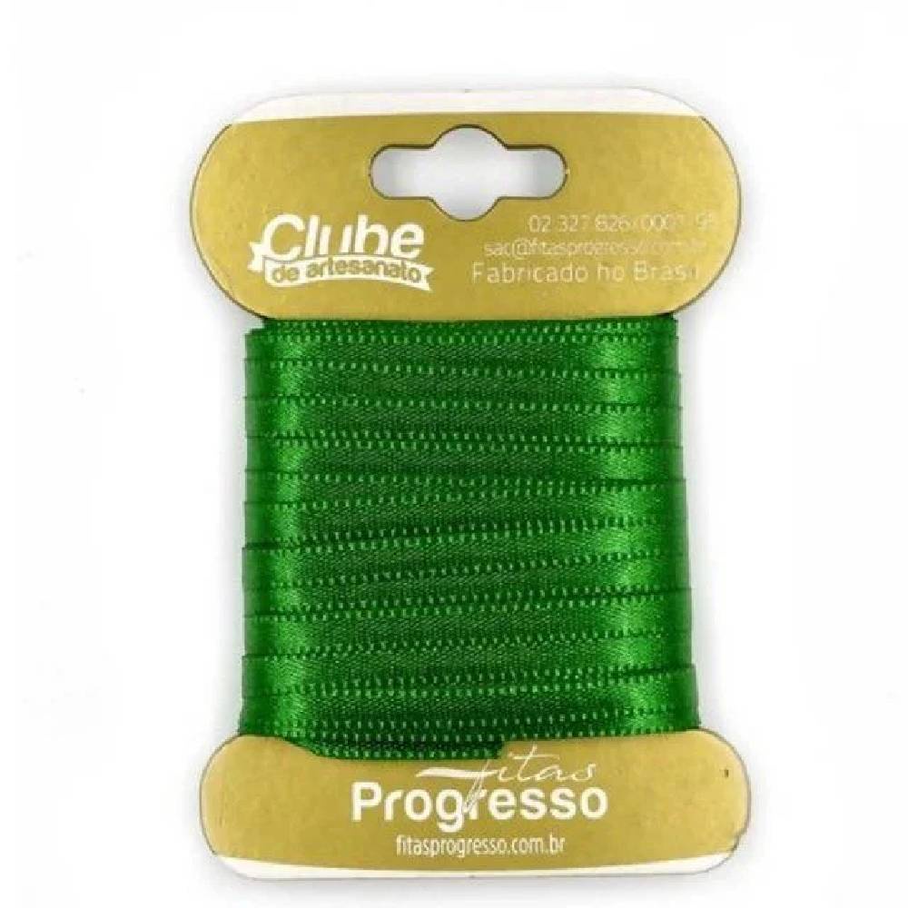 Fita em Cetim - Verde Bandeira 10mx4mm 1un - Progresso Rizzo