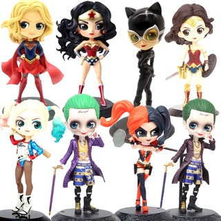 Qposket Harley Quinn Joker Mulher Maravilha Action Figures Supergirl Catwoman Colecionável Boneco Kids Toys