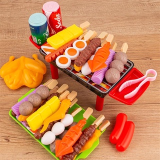 21/27Pcs Toy Kitchen Kit-Simulação Churrasqueira Cozinha Papel Brinquedos Educativos