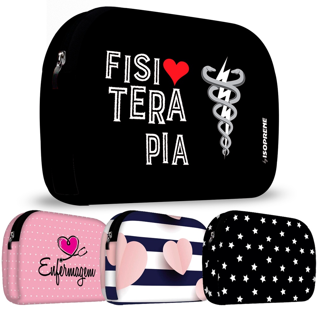 Necessaire em Neoprene - ISOPRENE - Linha Black - Diversas Estampas em Oferta na Shopee
