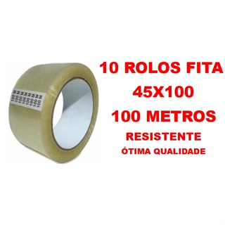 10 ROLOS Fita Adesiva Transparente 100 METROS Durex Para Embalar - Papelaria, Encomendas em Oferta na Shopee