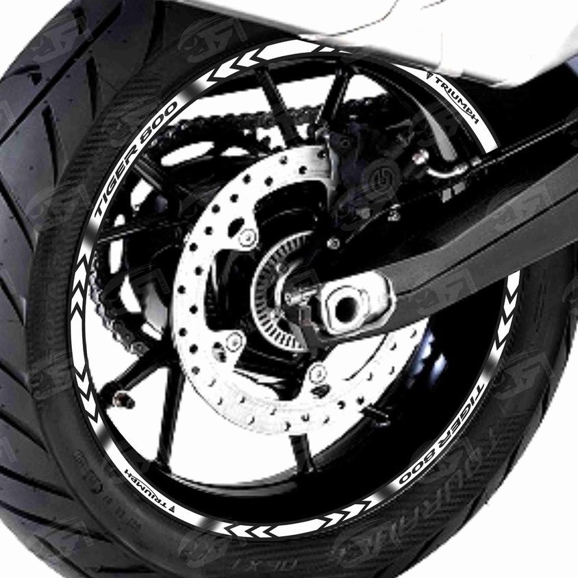 Adesivo Friso Refletivo Roda Moto Triumph Tiger 800 XR XRX XRT Tiger 800 XC XCX XCA  M01 branco