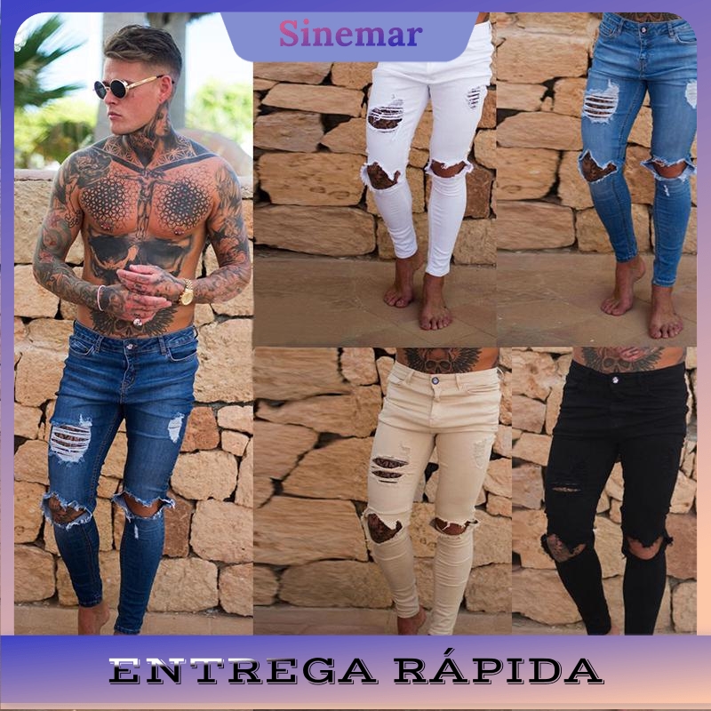 moda calça rasgada