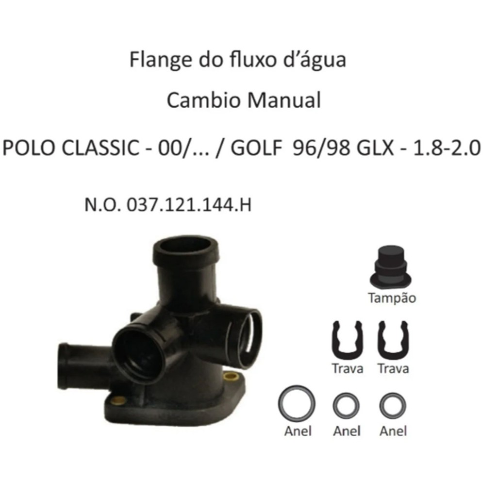 Flange Fluxo Agua Golf 96 A 98/ Polo Classic 00/. Mecanico